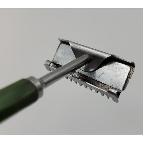 Vintage 1930s–1950s Keen Kutter Safety Razor Green Bakelite Handle Double Edge - Picture 9 of 16
